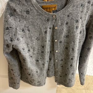 Classiques Entier Charcoal Floral Cardigan